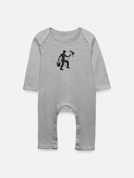 maler und lackierer - Baby Bio Strampler - Grau meliert