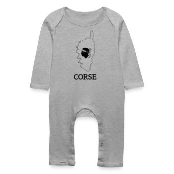 corse - Grenouillère bio Bébé - gris chiné - Devant