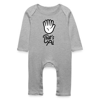 "That's AI" Hand with 6 Fingers Emblem - Baby Bio Strampler - Grau meliert - Vorne