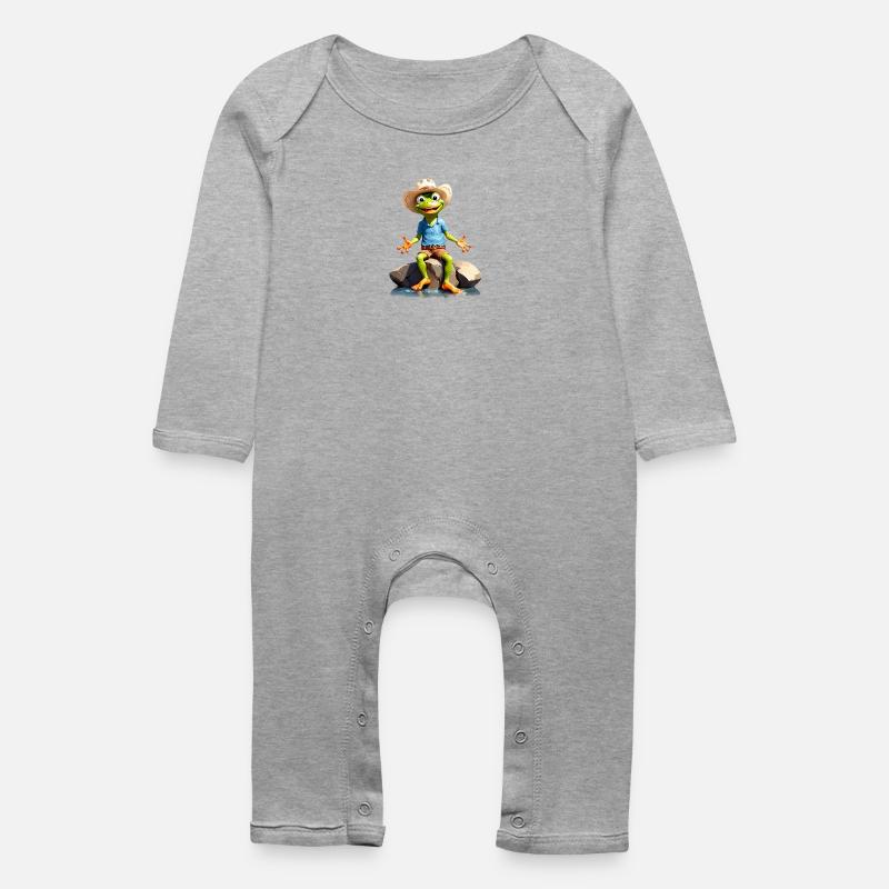 Garde forestier de rivière - Grenouillère bio Bébé - gris chiné