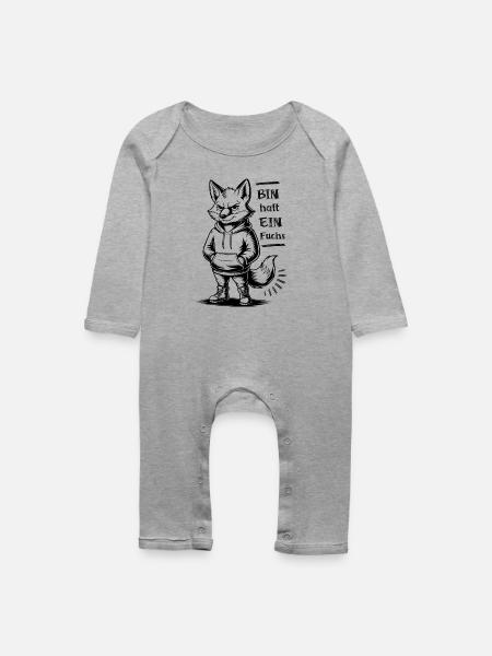 Bin halt ein Fuchs - Baby Bio Strampler - Grau meliert