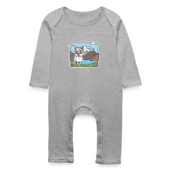 Such a cute alpaca! Or is it a llama? - Baby Organic Romper - heather grey - Front