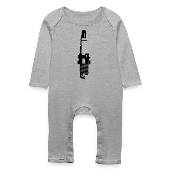 the spark plugs - Baby Organic Romper - heather grey - Front