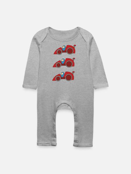 autorennen - Baby Bio Strampler - Grau meliert