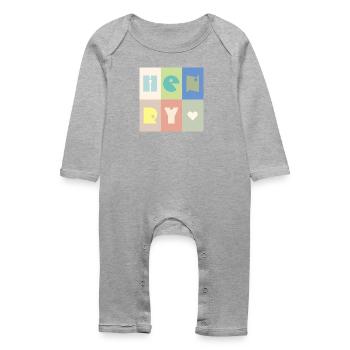 Henry Name Baby Boy Colorful - Baby Organic Romper - heather grey - Front