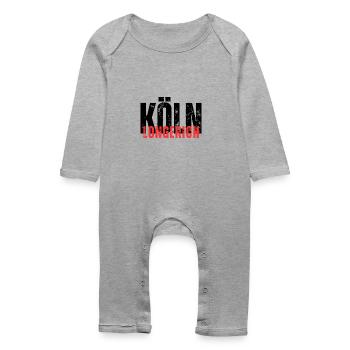 Longerich black red - Baby Organic Romper - heather grey - Front