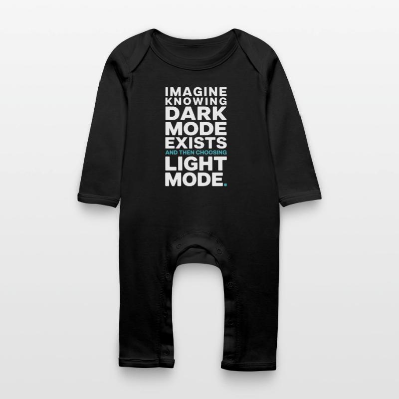 Dark Mode Exists Programmer IT Nerd Coder Office Baby Organic Romper