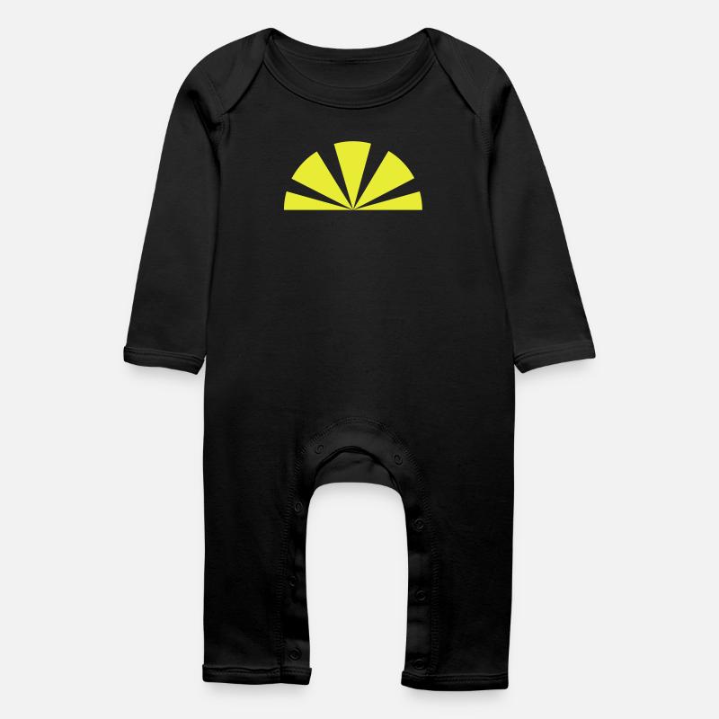 Sonnenstrahl, Halbkreis als Japan Sonnenstrahl - Baby Bio Strampler - Schwarz