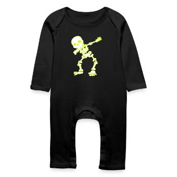 Halloween Dab Dance Skelett I Dabbender Geist - Baby Bio Strampler - Schwarz - Vorne