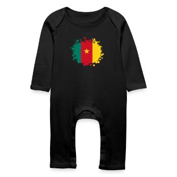 Cameroun taches / Cadeau de cameroun - Grenouillère bio Bébé - noir - Devant