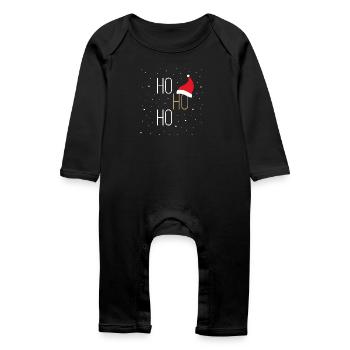 Weinachts-Ho Ho Ho - Baby Bio Strampler - Schwarz - Vorne
