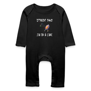 j'peux pas j'ai tir a l'arc - Grenouillère bio Bébé - noir - Devant