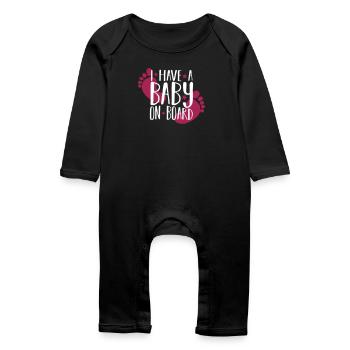 Baby on board - Baby Organic Romper - black - Front