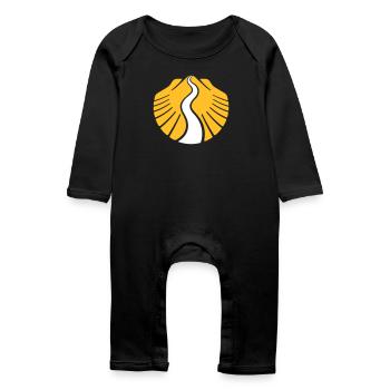 Jakobsweg Muschel | Pilgermuschel Camino Santiago - Baby Bio Strampler - Schwarz - Vorne