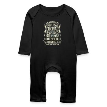 1963 Born Birthday Retro Vintage - Baby Organic Romper - black - Front