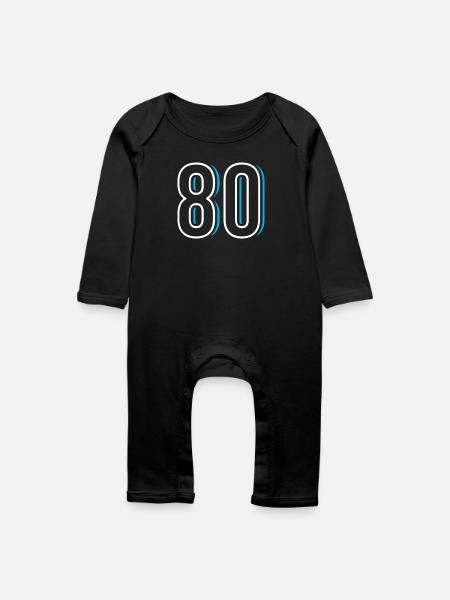 Nummer 80 - Achtzig - Baby Bio Strampler - Schwarz