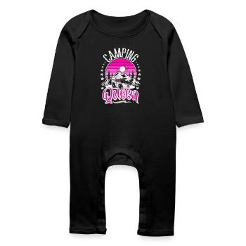 Camping Queen Camper Camping Grand-mère - Grenouillère bio Bébé - noir - Devant