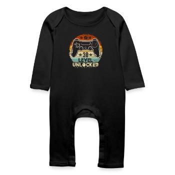 Dreißig entsperrter Retro-Controller - Baby Bio Strampler - Schwarz - Vorne
