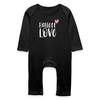Ballet Love Ballet Danseuse Ballerine Cadeau - Grenouillère bio Bébé - noir - Devant