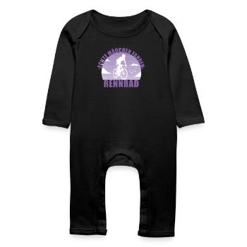 Echte Mädchen fahren Rennrad! Fahrrad Geschenk - Baby Bio Strampler - Schwarz - Vorne