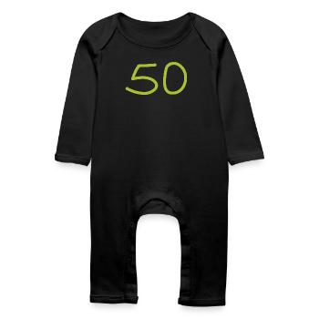 50th birthday fifty number green - Baby Organic Romper - black - Front