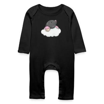 Nuages de taupes - Grenouillère bio Bébé - noir - Devant