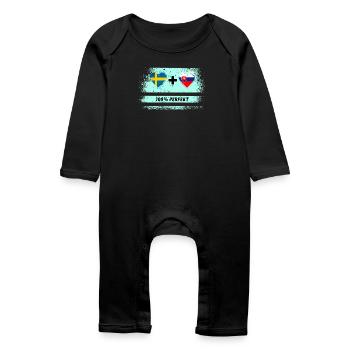 Slovaquie et Suède 100 % parfait / cadeau - Grenouillère bio Bébé - noir - Devant