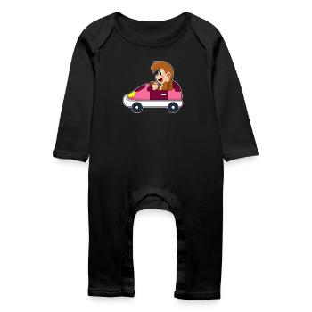 Voiture de singe - Grenouillère bio Bébé - noir - Devant