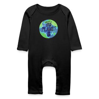 no planet B, mère nature, planète terre - Grenouillère bio Bébé - noir - Devant