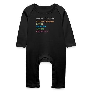 Marche des sciences Jour de la Terre Scientifiques sur les changements climatiques - Grenouillère bio Bébé - noir - Devant