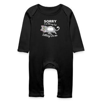 pas du matin, être en retard, rater le réveil - Grenouillère bio Bébé - noir - Devant