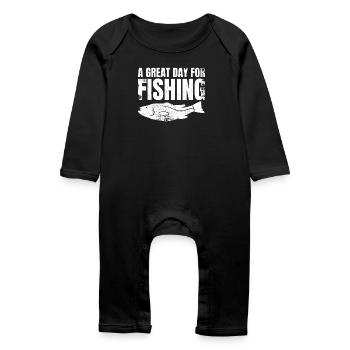 A great day of fishing - Baby Organic Romper - black - Front