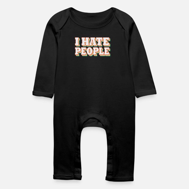 i hate people | I hate people - Baby Organic Romper - black