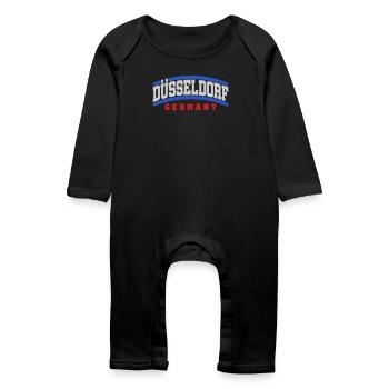 Dusseldorf City Text Font | Colors changeable - Baby Organic Romper - black - Front