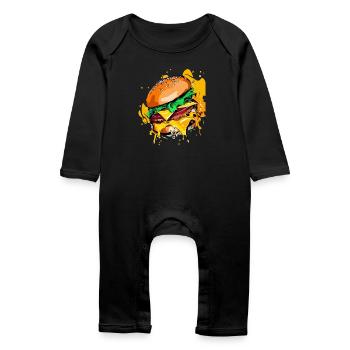 Burger au fromage supplémentaire Cheeseburge - Grenouillère bio Bébé - noir - Devant
