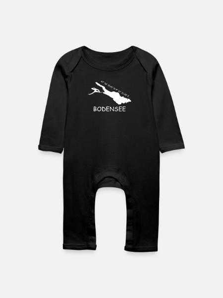 Bodensee Koordinaten - Baby Bio Strampler - Schwarz