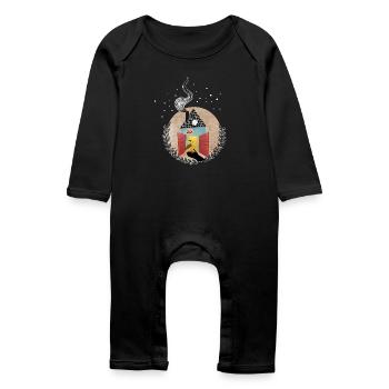 Happy Christmas Time - Baby Organic Romper - black - Front