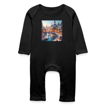 Village Scandinave Noël - Grenouillère bio Bébé - noir - Devant