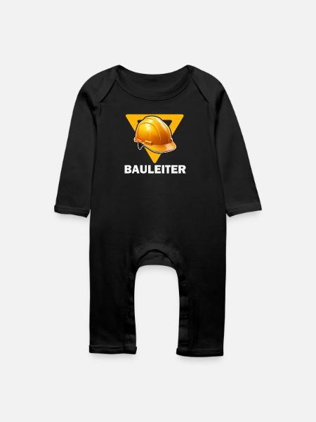 Baustellenleiter Bauhelm - Baby Bio Strampler - Schwarz