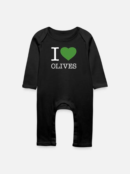 I LOVE OLIVES Oliven - Baby Bio Strampler - Schwarz