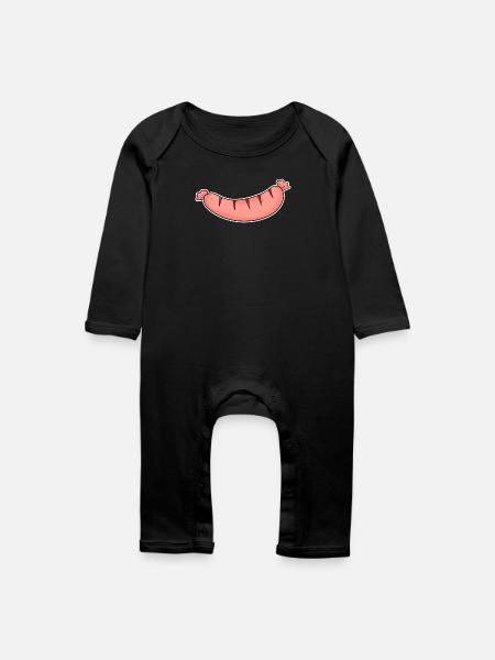 Wurst Motiv - Baby Bio Strampler - Schwarz