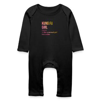 Kung Fu - Baby Organic Romper - black - Front