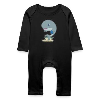 Jeu de cartes Whale Poker Poker - Grenouillère bio Bébé - noir - Devant