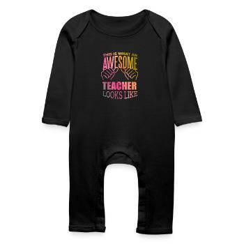 Professeur - Grenouillère bio Bébé - noir - Devant