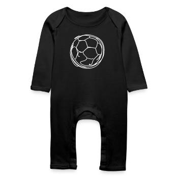 Dessin de football - Grenouillère bio Bébé - noir - Devant