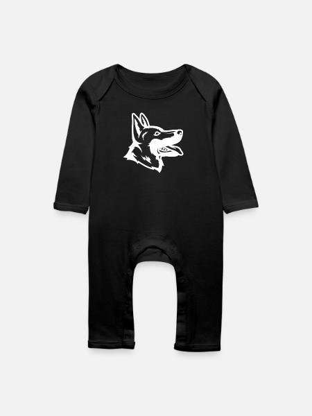 Schäferhund Zeichnung - Baby Bio Strampler - Schwarz