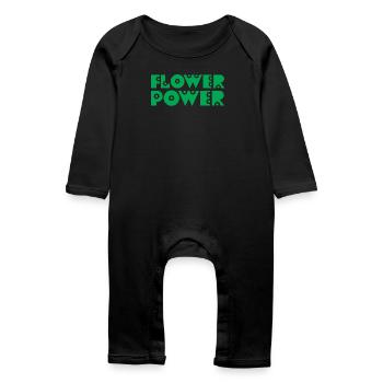FLOWER POWER - Baby Organic Romper - black - Front