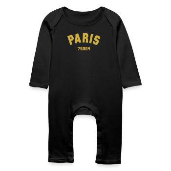 4e arrondissement de PARIS - Grenouillère bio Bébé - noir - Devant