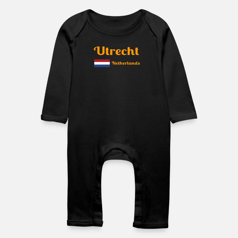 Utrecht, Pays-Bas - Imprimés élégants - Grenouillère bio Bébé - noir