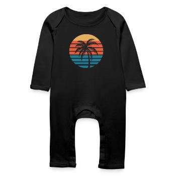 Ambiance vintage de la plage - Grenouillère bio Bébé - noir - Devant